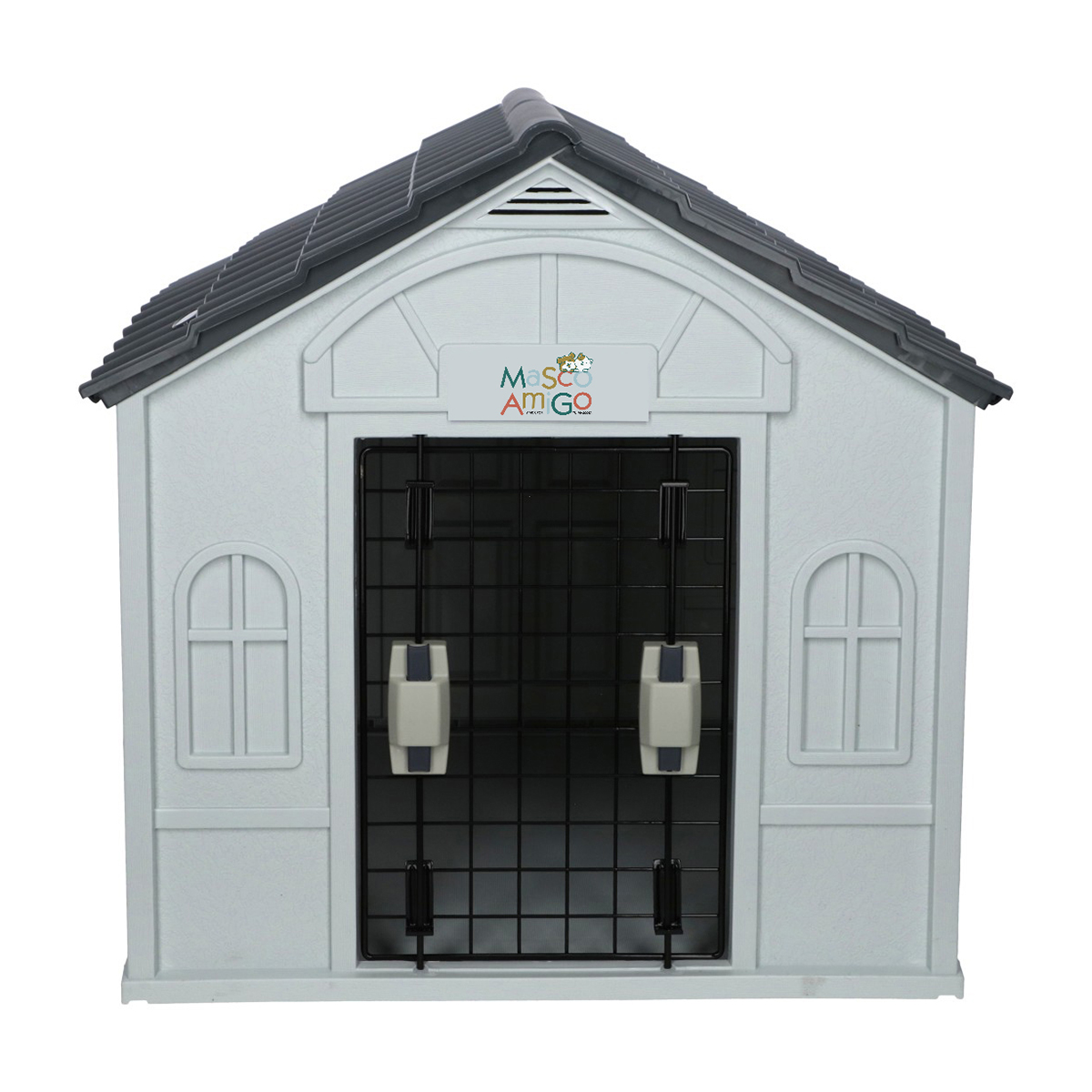 Foto 7 | Casa para Perro Mediano y Chico MascoAmigo Gris con Puerta Metálica 75.7 x 65 x 63 cm