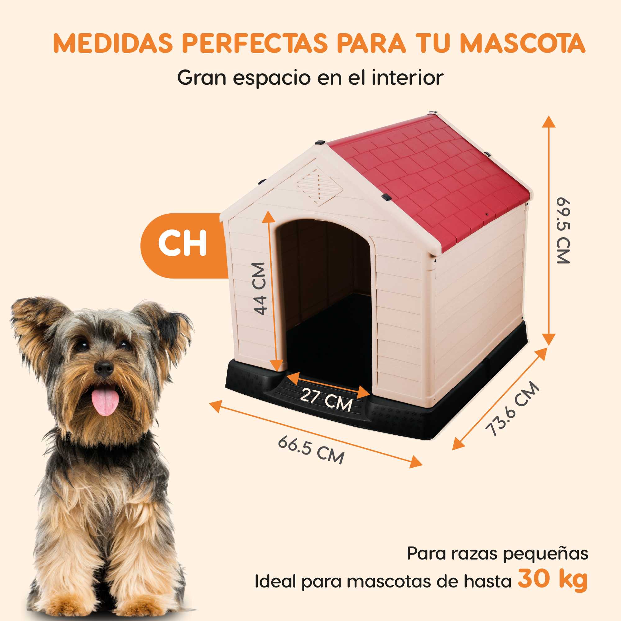 Foto 4 pulgar | Casa Mascota Quebec Rojo