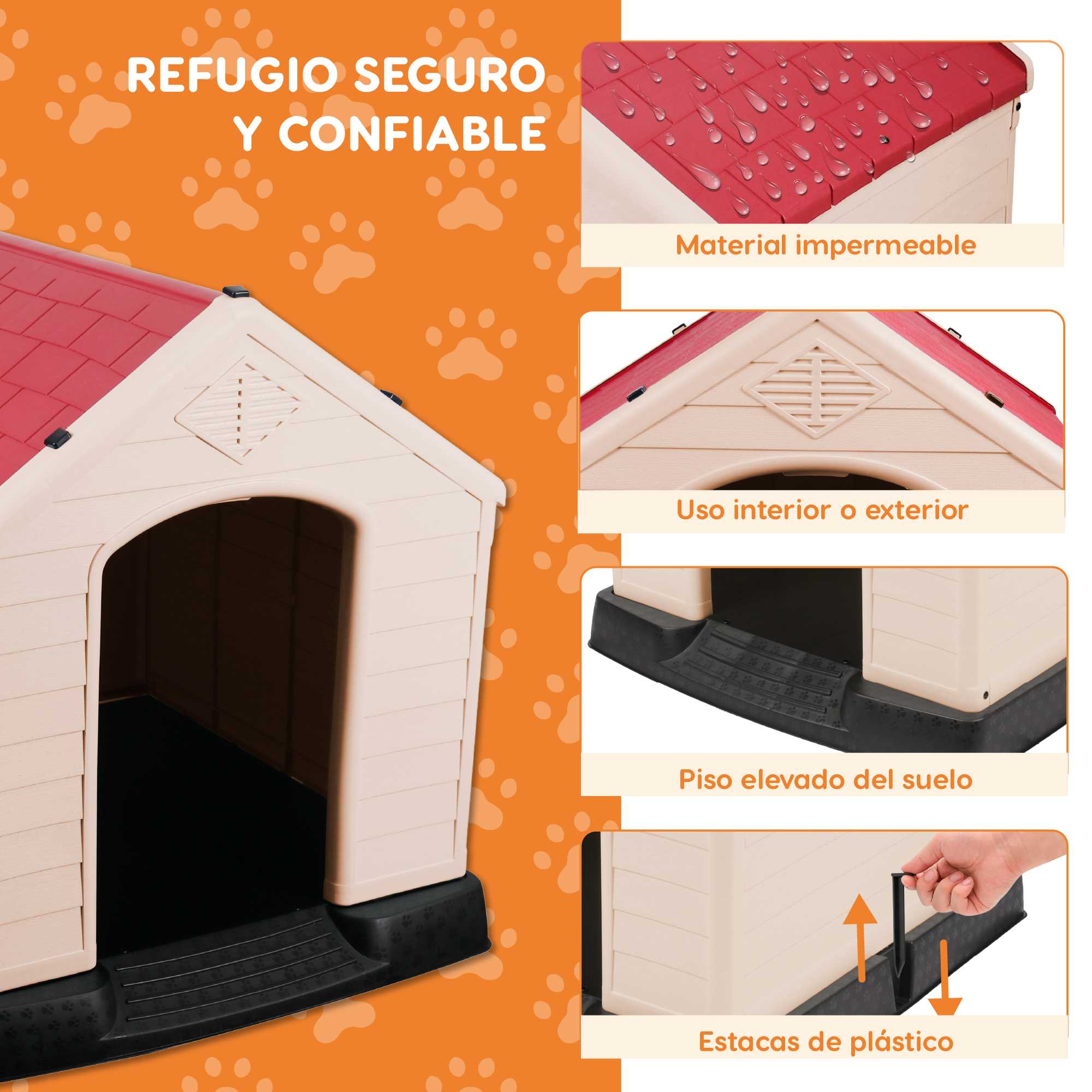 Foto 5 pulgar | Casa Mascota Quebec Rojo