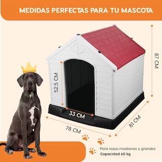 Foto 3 | Casa Mascota Berlín 87.7x78.5x81.5cm -rojo M (blanco)