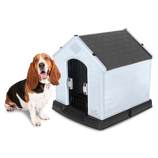 Foto 1 | Casa Para Perro Mediano/chico Mascoamigo Color Gris Con Puerta Metálica 70x65x70 Cm