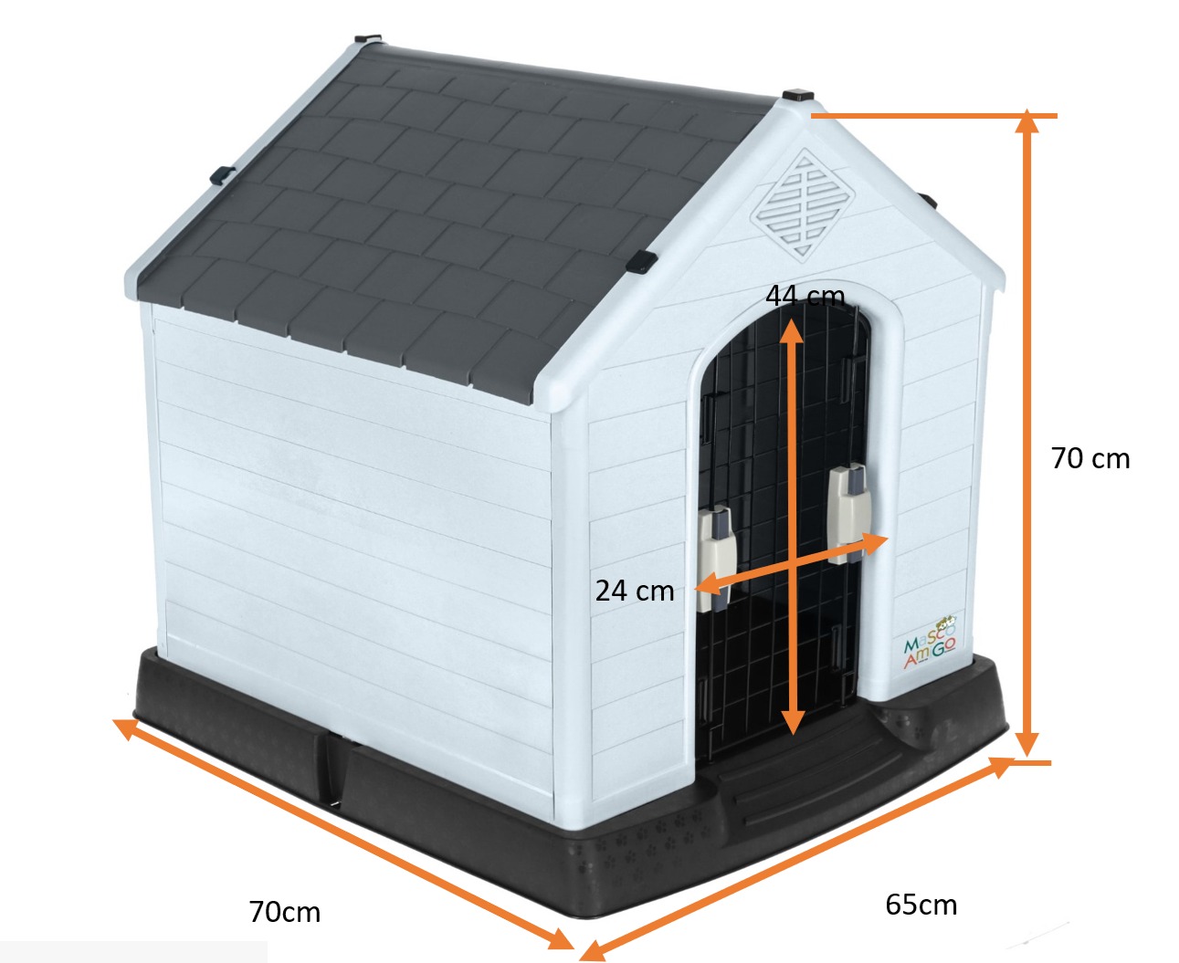 Foto 3 | Casa Para Perro Mediano/chico Mascoamigo Color Gris Con Puerta Metálica 70x65x70 Cm