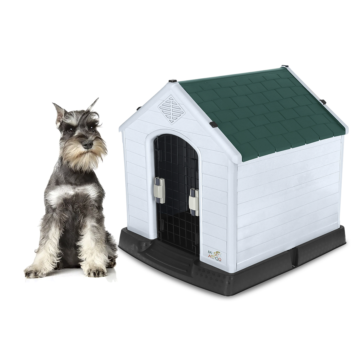 Foto 2 pulgar | Casa Para Perro Mediano/chico Mascoamigo Color Verde  Con Puerta Metálica 70x65x70 Cm