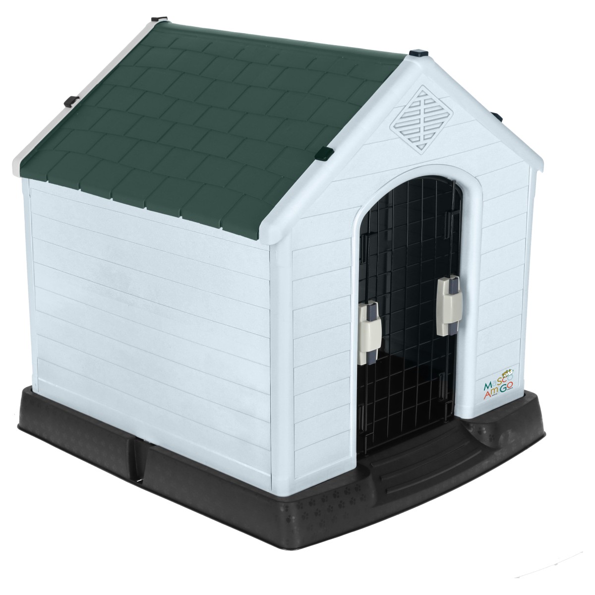 Foto 9 pulgar | Casa Para Perro Mediano/chico Mascoamigo Color Verde  Con Puerta Metálica 70x65x70 Cm