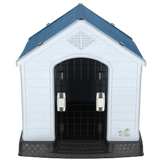 Foto 2 | Casa Para Perro Mediano/chico Mascoamigo Color Azul Con Puerta Metálica 70x65x70 Cm