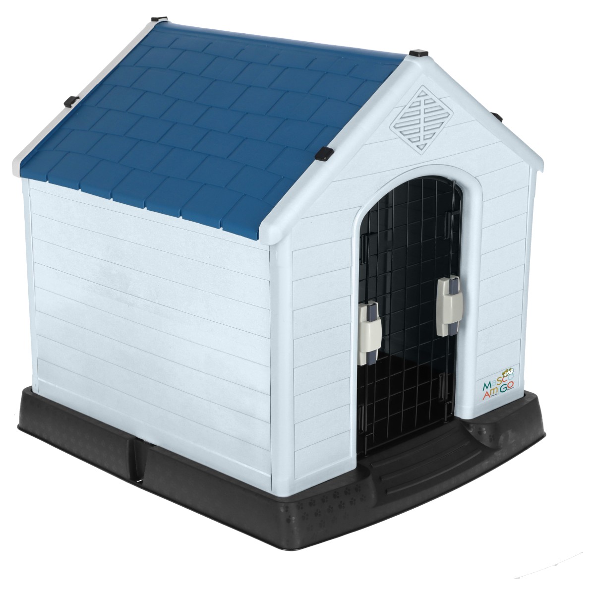 Foto 8 | Casa Para Perro Mediano/chico Mascoamigo Color Azul Con Puerta Metálica 70x65x70 Cm