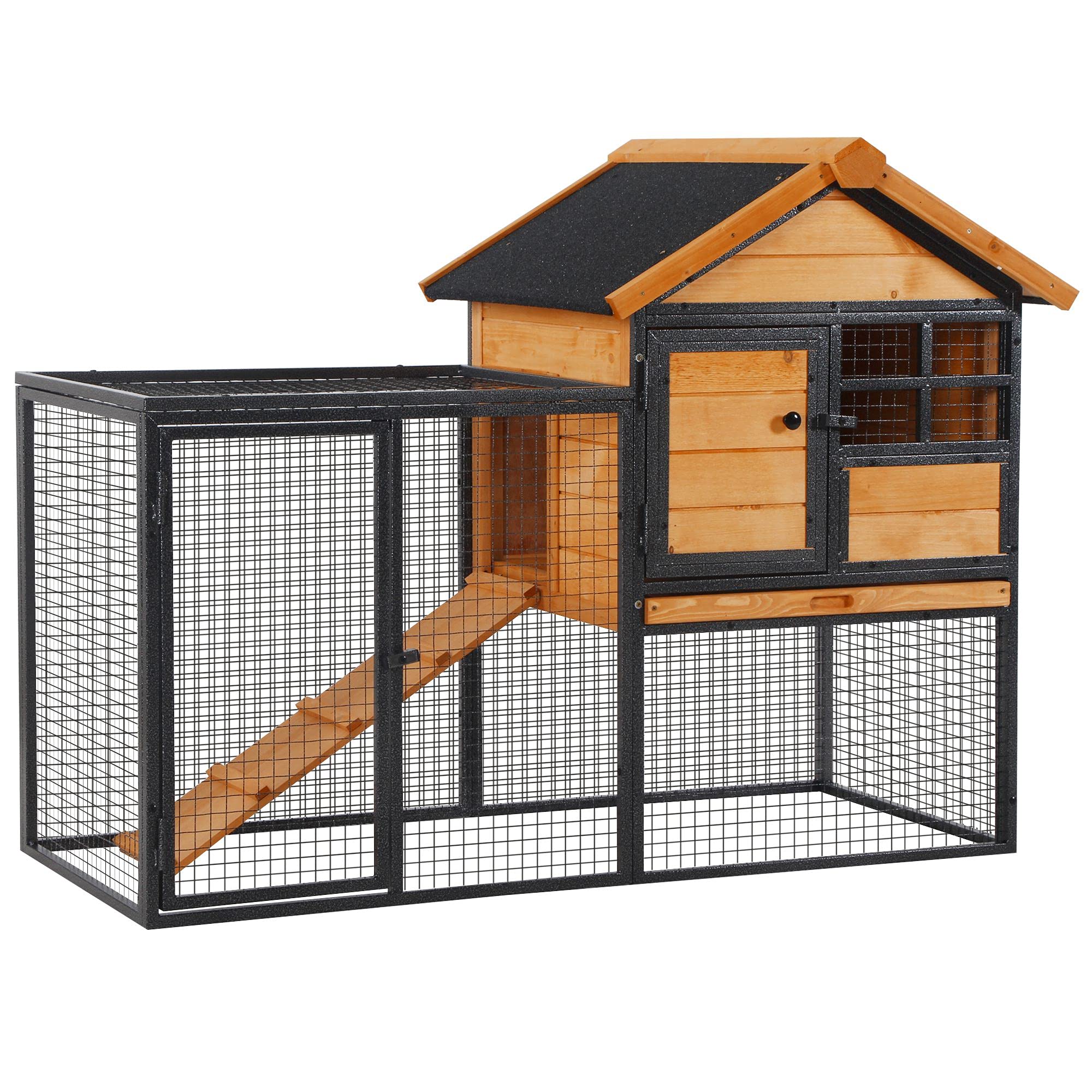 Caseta Para Conejos Rabbit Hutch Pawhut De 2 Niveles, Resistente A La Intemperie - Venta Internacional.