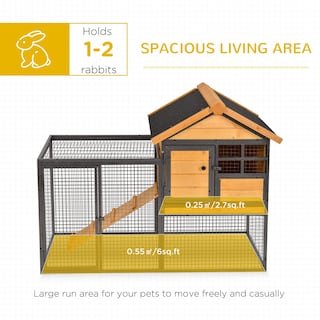 Foto 4 | Caseta Para Conejos Rabbit Hutch Pawhut De 2 Niveles, Resistente A La Intemperie - Venta Internacional.