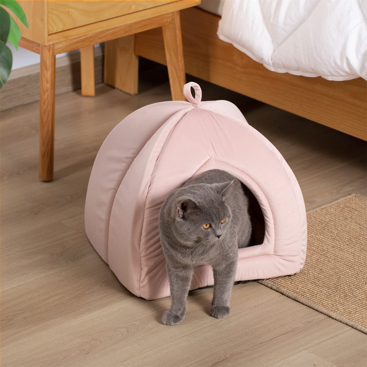 Cama Para Gatos Kasentex, Casa 2 En 1 Para Gatos De Interior Con Almohada (alfiler) - Venta Internacional.