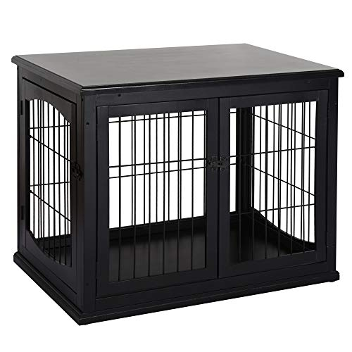 Foto 2 pulgar | Mesa Auxiliar Pawhut Para Perros Pequeños Dog Crate Furniture, Color Negro - Venta Internacional.