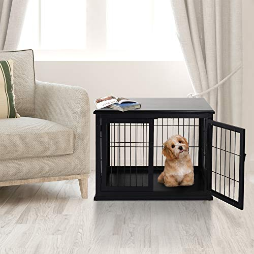 Foto 3 pulgar | Mesa Auxiliar Pawhut Para Perros Pequeños Dog Crate Furniture, Color Negro - Venta Internacional.