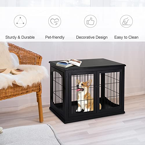 Foto 5 pulgar | Mesa Auxiliar Pawhut Para Perros Pequeños Dog Crate Furniture, Color Negro - Venta Internacional.
