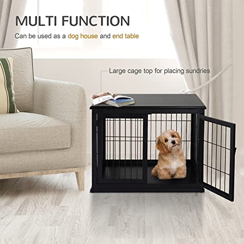 Foto 6 pulgar | Mesa Auxiliar Pawhut Para Perros Pequeños Dog Crate Furniture, Color Negro - Venta Internacional.
