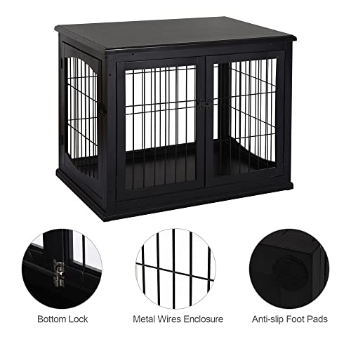 Foto 8 pulgar | Mesa Auxiliar Pawhut Para Perros Pequeños Dog Crate Furniture, Color Negro - Venta Internacional.