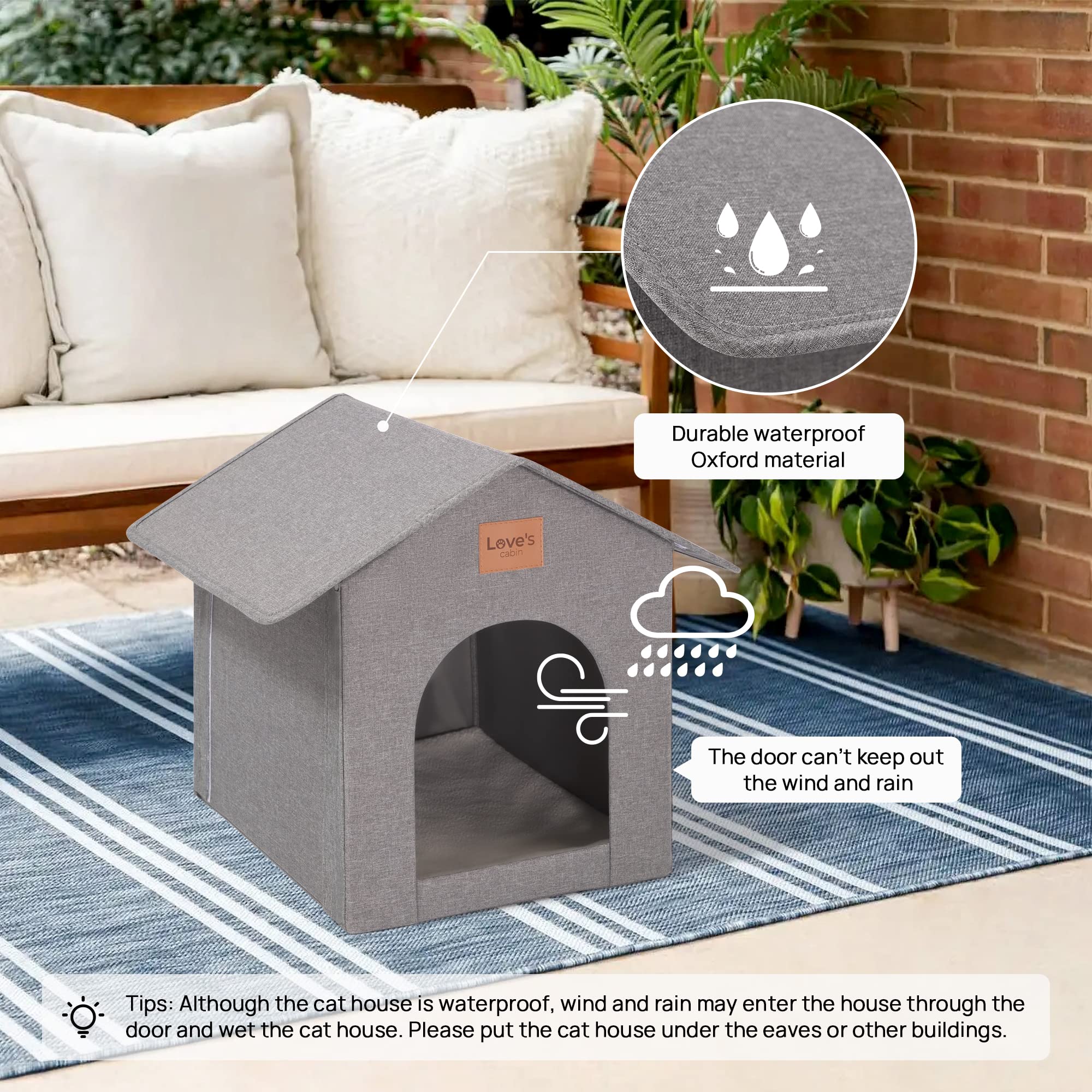 Foto 4 pulgar | Cabina Love Para Gatos Al Aire Libre, Con Aislamiento Resistente A La Intemperie - Venta Internacional.