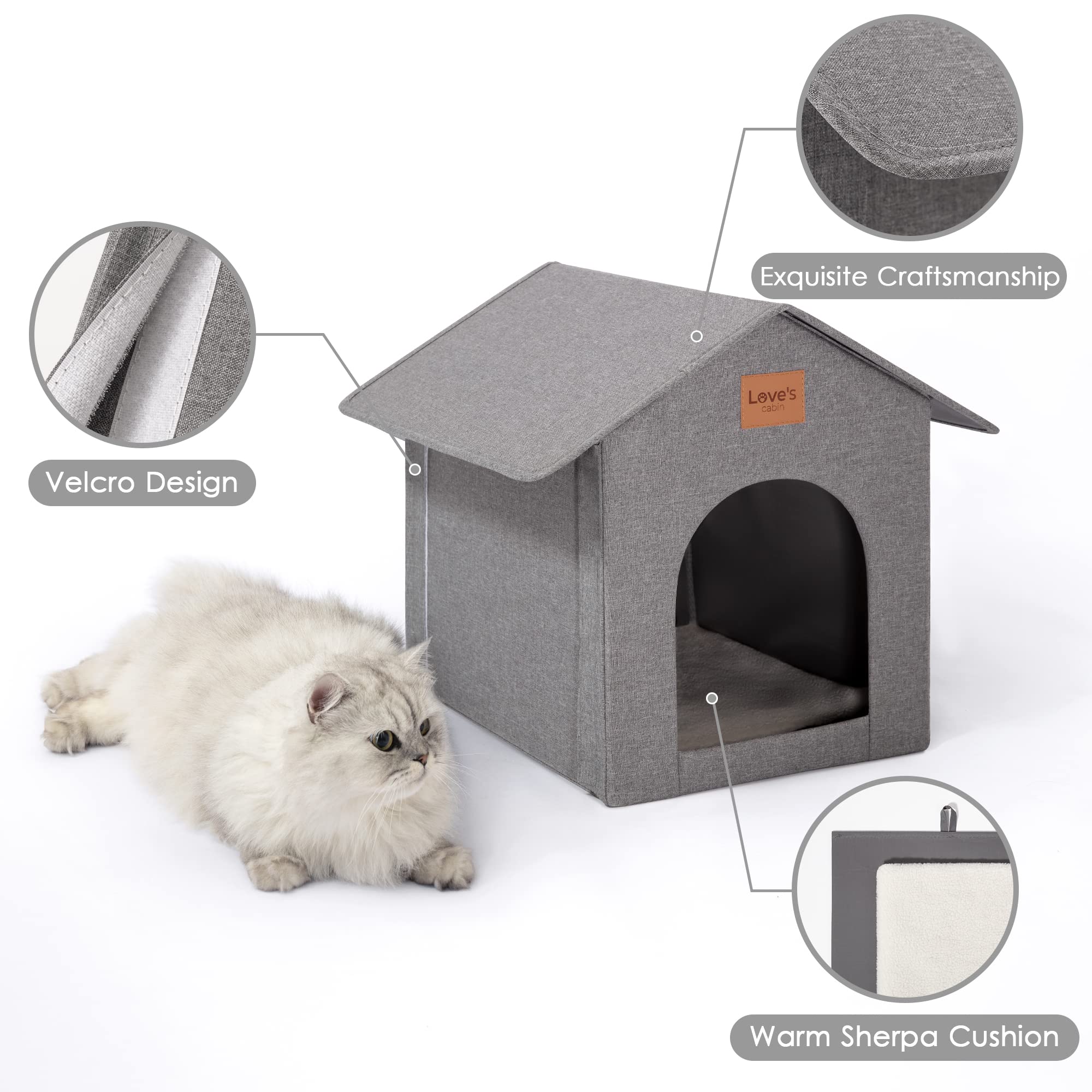 Foto 6 pulgar | Cabina Love Para Gatos Al Aire Libre, Con Aislamiento Resistente A La Intemperie - Venta Internacional.