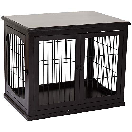 Jaula Para Perros Pawhut, Mesa Auxiliar Para Perros Pequeños, Café - Venta Internacional.