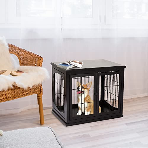 Foto 3 pulgar | Jaula Para Perros Pawhut, Mesa Auxiliar Para Perros Pequeños, Café - Venta Internacional.