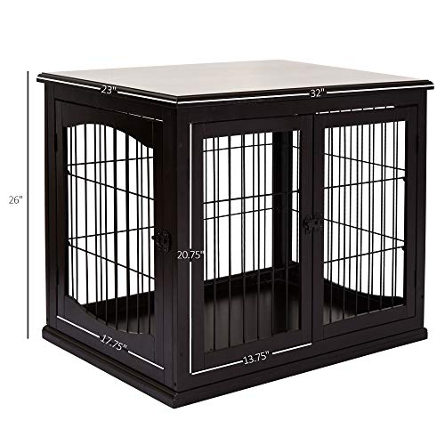 Foto 4 pulgar | Jaula Para Perros Pawhut, Mesa Auxiliar Para Perros Pequeños, Café - Venta Internacional.