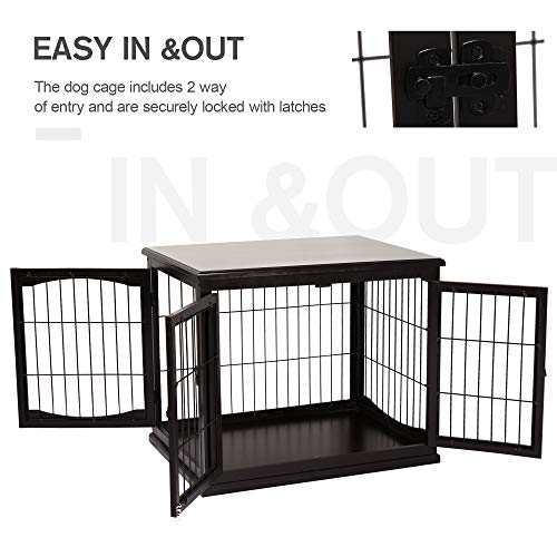 Foto 6 pulgar | Jaula Para Perros Pawhut, Mesa Auxiliar Para Perros Pequeños, Café - Venta Internacional.