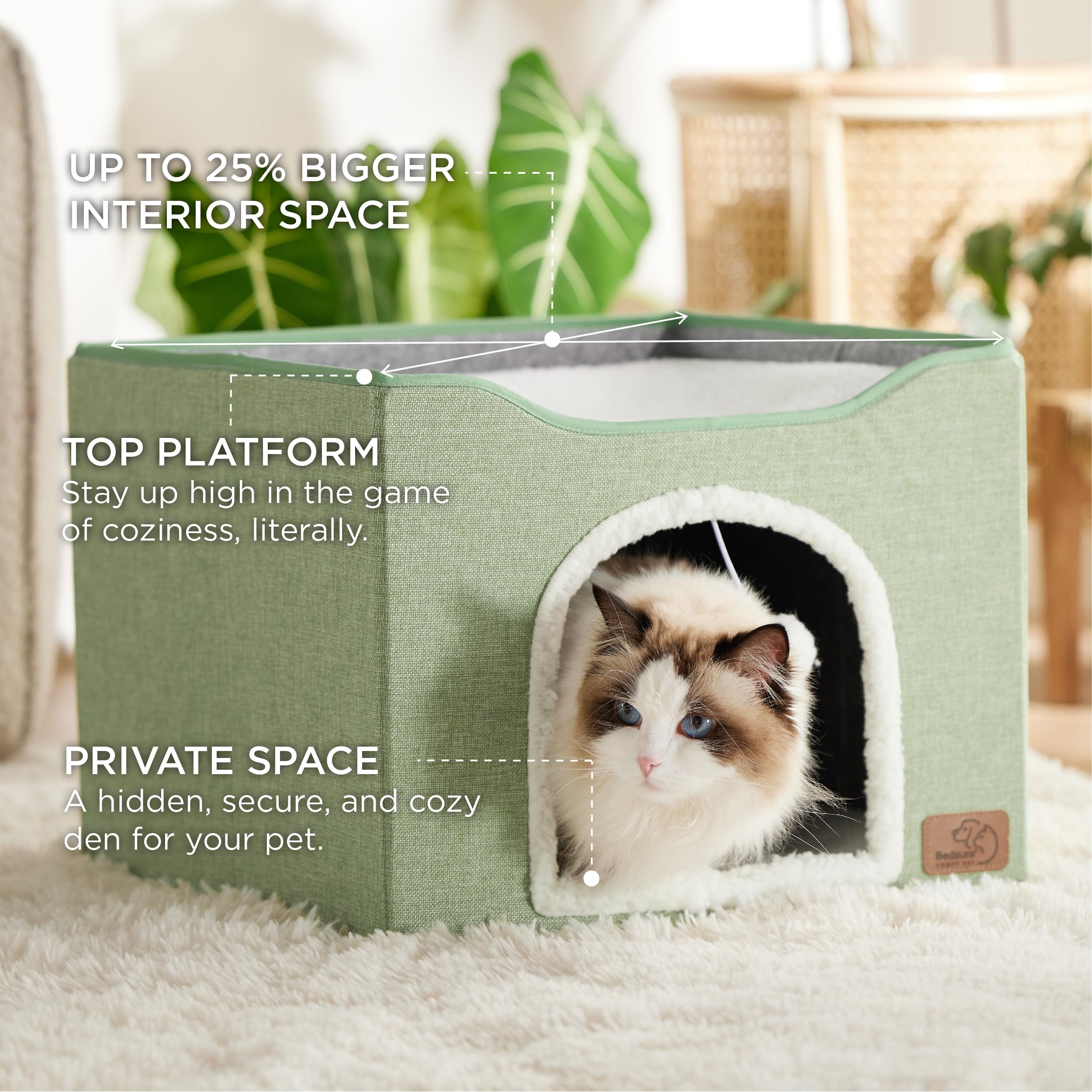 Foto 3 pulgar | Cama Para Gatos Bedsure Cat Cave Para Gatos De Interior, Tamaño Grande - Venta Internacional.