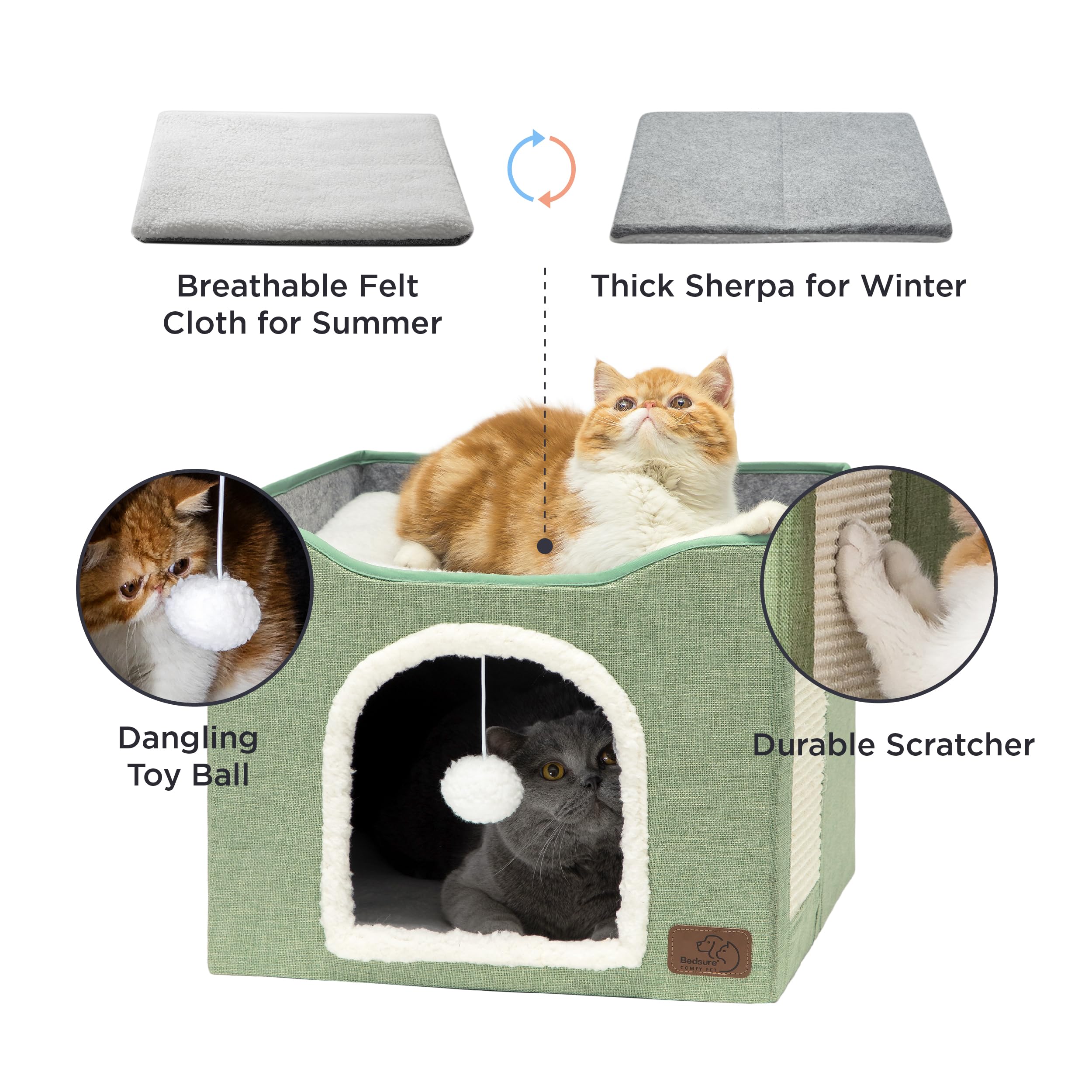 Foto 4 pulgar | Cama Para Gatos Bedsure Cat Cave Para Gatos De Interior, Tamaño Grande - Venta Internacional.