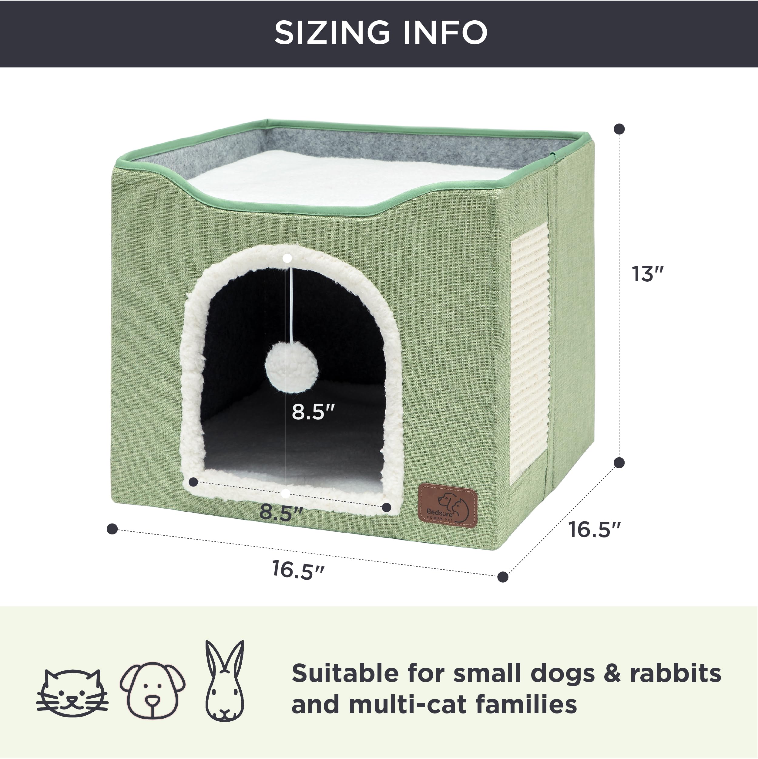 Foto 7 pulgar | Cama Para Gatos Bedsure Cat Cave Para Gatos De Interior, Tamaño Grande - Venta Internacional.