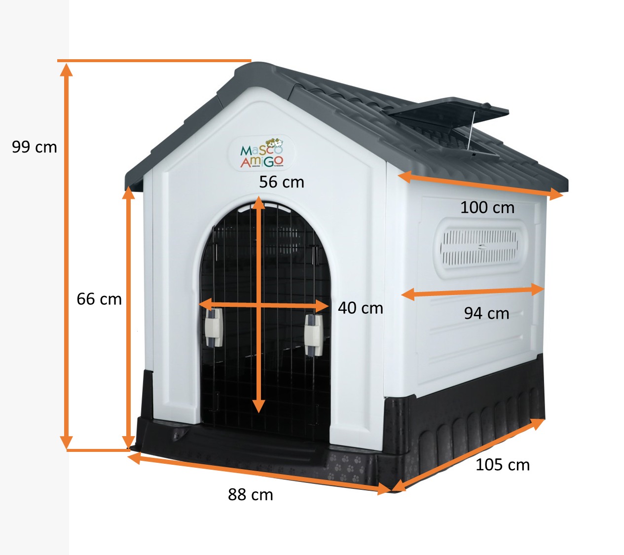 Foto 4 pulgar | Casa Para Perro Grande Mascoamigo Color Gris Con Puerta Metálica Medidas 105x88x99 Cm