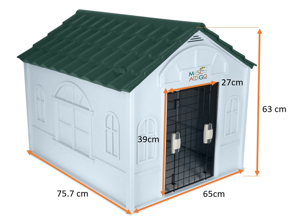 Foto 4 pulgar | Casa Para Perro Mediano/chico Mascoamigo Color Verde Con Puerta Metálica 75.7x65x63 Cm