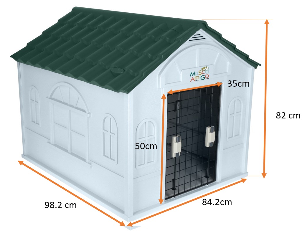 Foto 3 | Casa Para Perro Grande Mascoamigo Color Verde Con Puerta Metálica Medidas 98.2x84.2x82 Cm