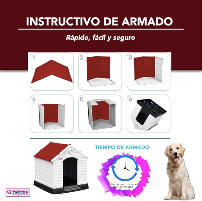 Foto 6 pulgar | Casa Para Perro Q Perron Comoda Y Segura Para Raza Chica