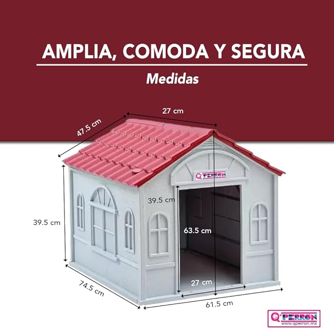 Foto 4 pulgar | Casa para Perro Q Perron Roja para Raza Chica