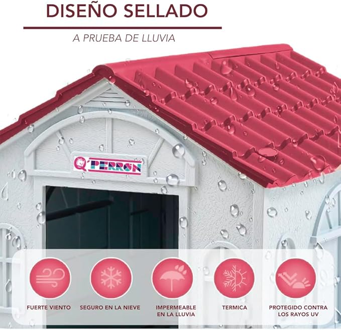 Foto 7 pulgar | Casa para Perro Q Perron Roja para Raza Chica