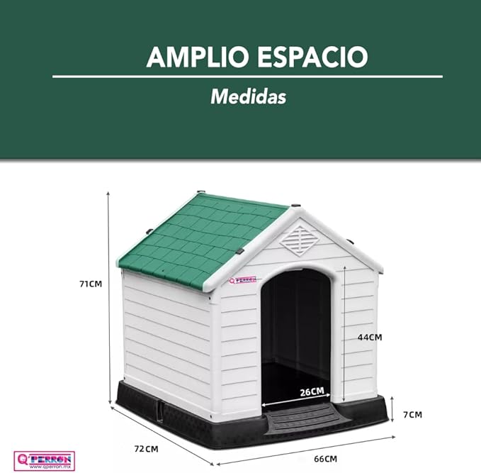 Foto 4 pulgar | Casa Q Perron Para Raza Chica Color Verde