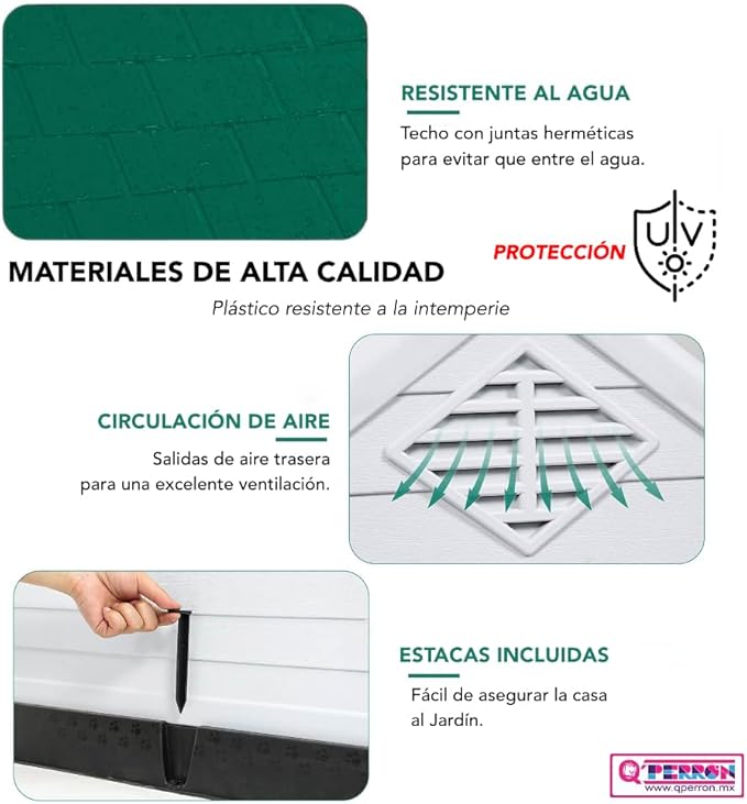 Foto 5 pulgar | Casa Q Perron Para Raza Chica Color Verde