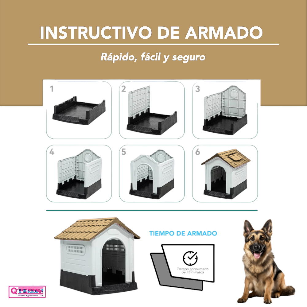 Foto 7 pulgar | Casa Q Perron Para Perro Grande Color Beige