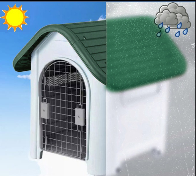 Foto 5 pulgar | Casa para Perros Medianos - Chicos MascoAmigo Verde con Puerta Metálica-Térmica  74x47x66 cm