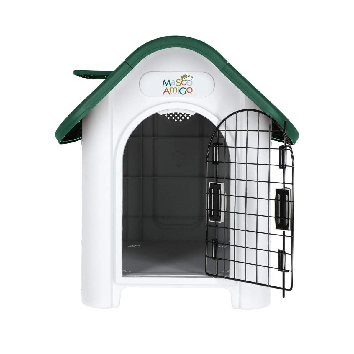 Foto 9 pulgar | Casa para Perros Medianos - Chicos MascoAmigo Verde con Puerta Metálica-Térmica  74x47x66 cm