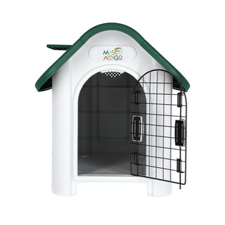 Foto 8 | Casa para Perros Medianos - Chicos MascoAmigo Verde con Puerta Metálica-Térmica 74x47x66 cm