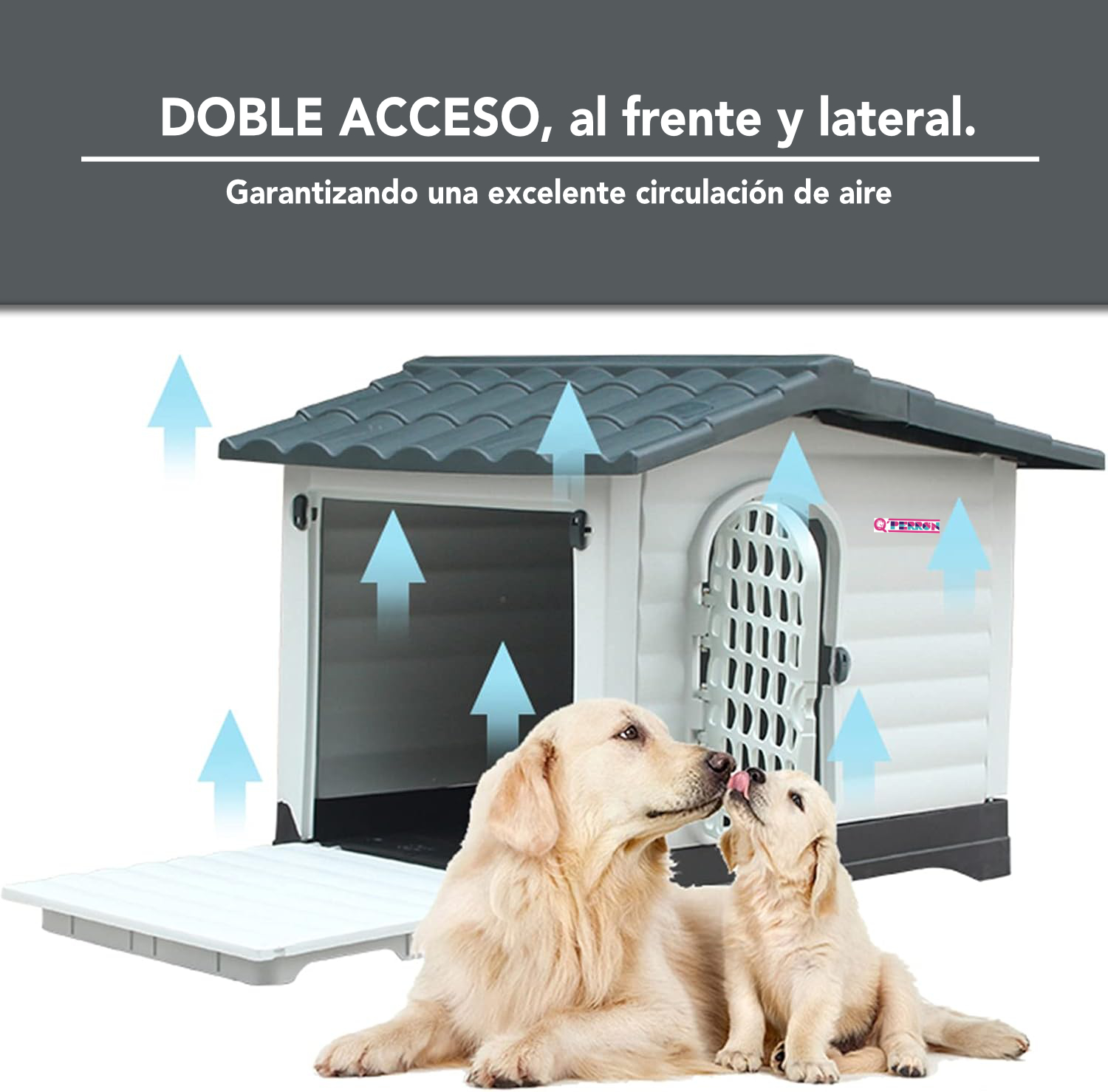 Foto 4 pulgar | Casa Q Perron Para Perro Grande Color Gris