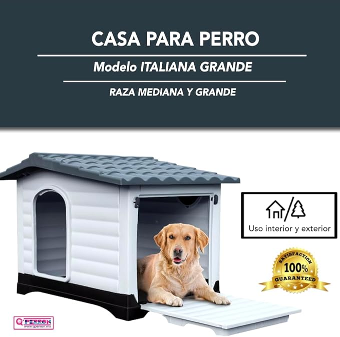 Foto 5 pulgar | Casa Q Perron Para Raza Grande Color Gris