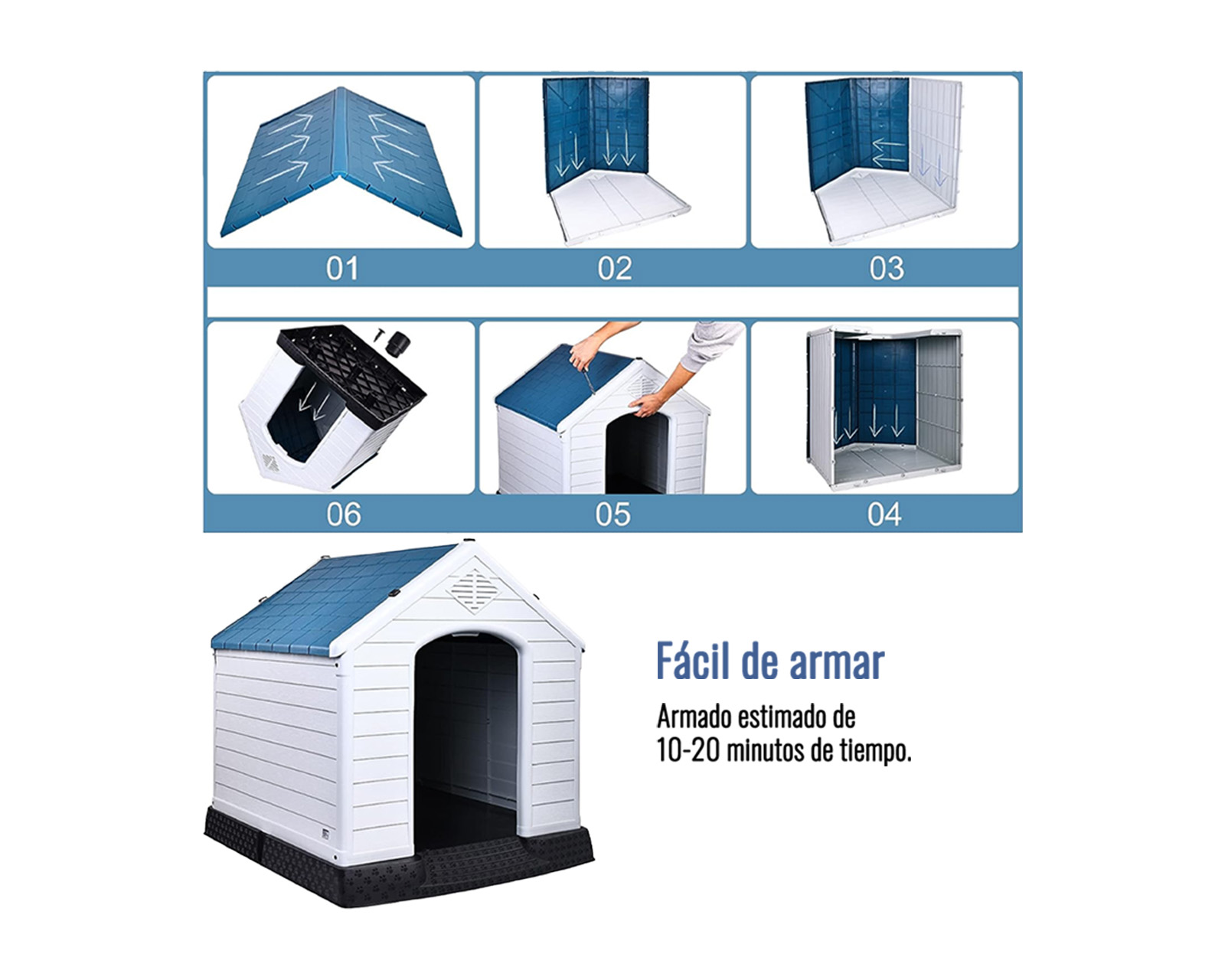 Foto 7 pulgar | Casa De Perro Extra Grande Azul Zen