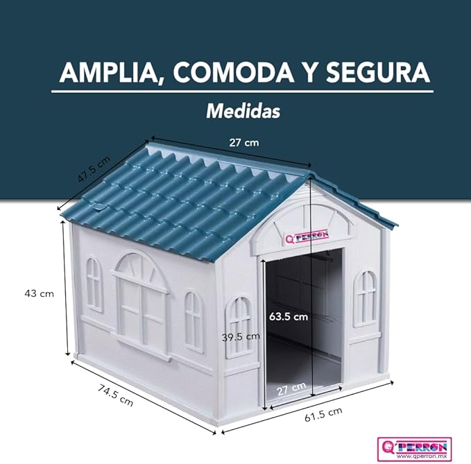 Foto 3 pulgar | Casa Para Perro Q Perrón Azul Impermeable