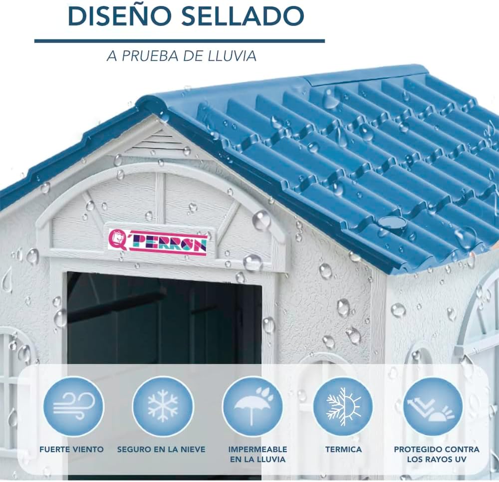 Foto 7 pulgar | Casa Para Perro Q Perrón Azul Impermeable