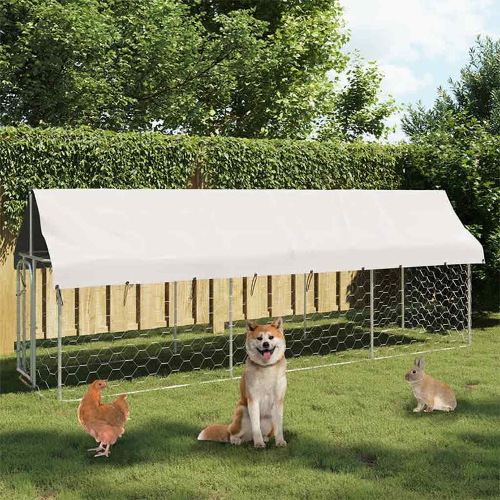 Foto 3 pulgar | Caseta Exterior Para Perros Vidaxl De Acero Galvanizado 157,5 X 39,4 X 59,1 Cm - Venta Internacional.