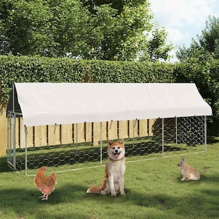 Foto 2 | Caseta Exterior Para Perros Vidaxl De Acero Galvanizado 157,5 X 39,4 X 59,1 Cm - Venta Internacional.