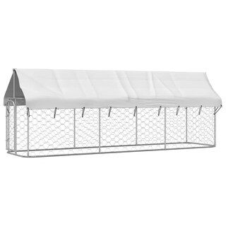 Foto 3 | Caseta Exterior Para Perros Vidaxl De Acero Galvanizado 157,5 X 39,4 X 59,1 Cm - Venta Internacional.