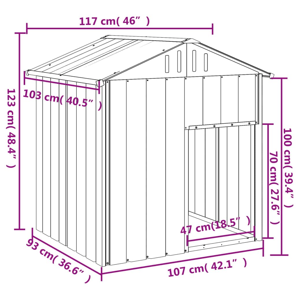 Foto 6 | Caseta Para Perros Vidaxl De Acero Galvanizado Con Techo Para Razas Pequeñas - Venta Internacional.