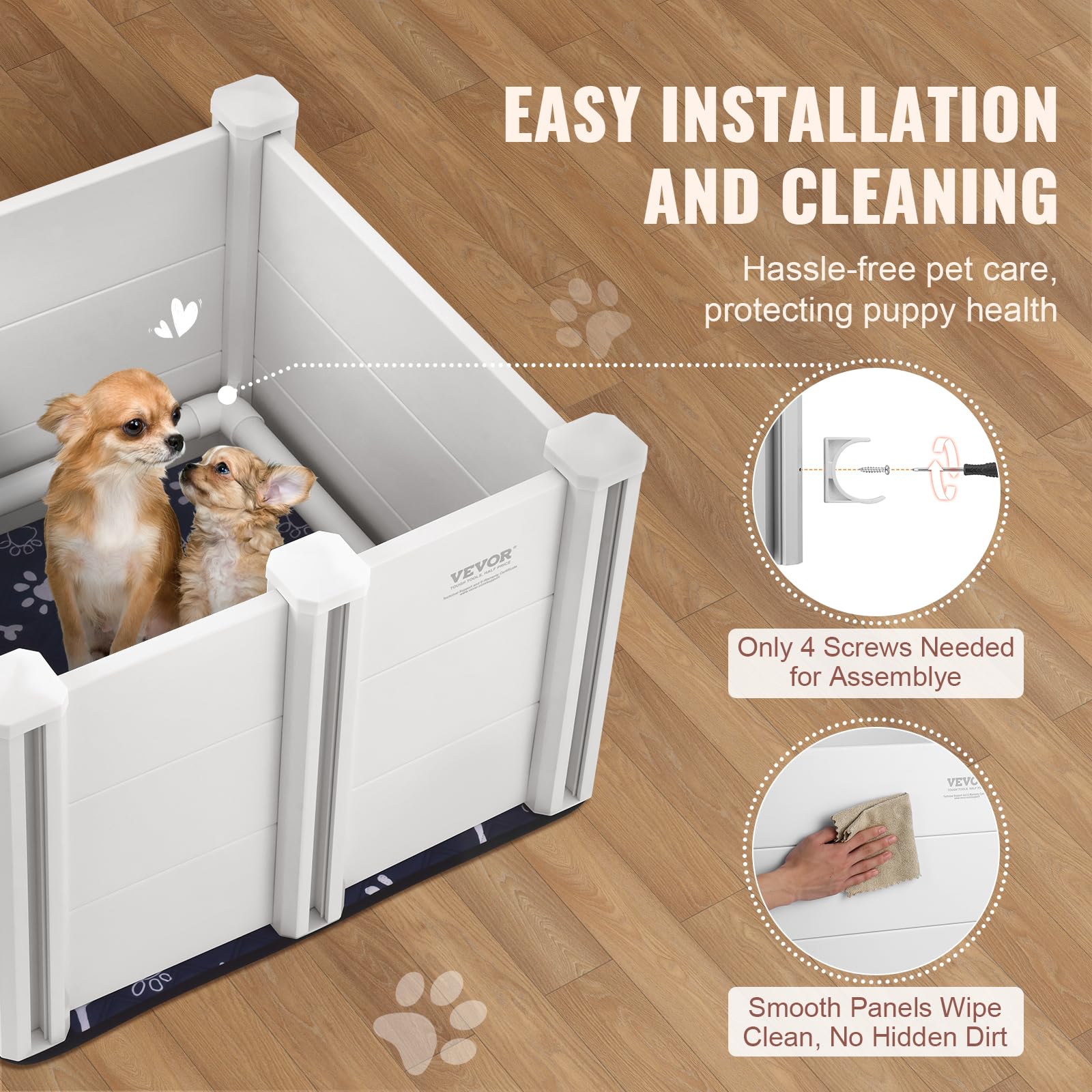Foto 4 pulgar | Whelping Box Vevor Para Perros, Corrales Para Cachorros, Color Blanco - Venta Internacional.