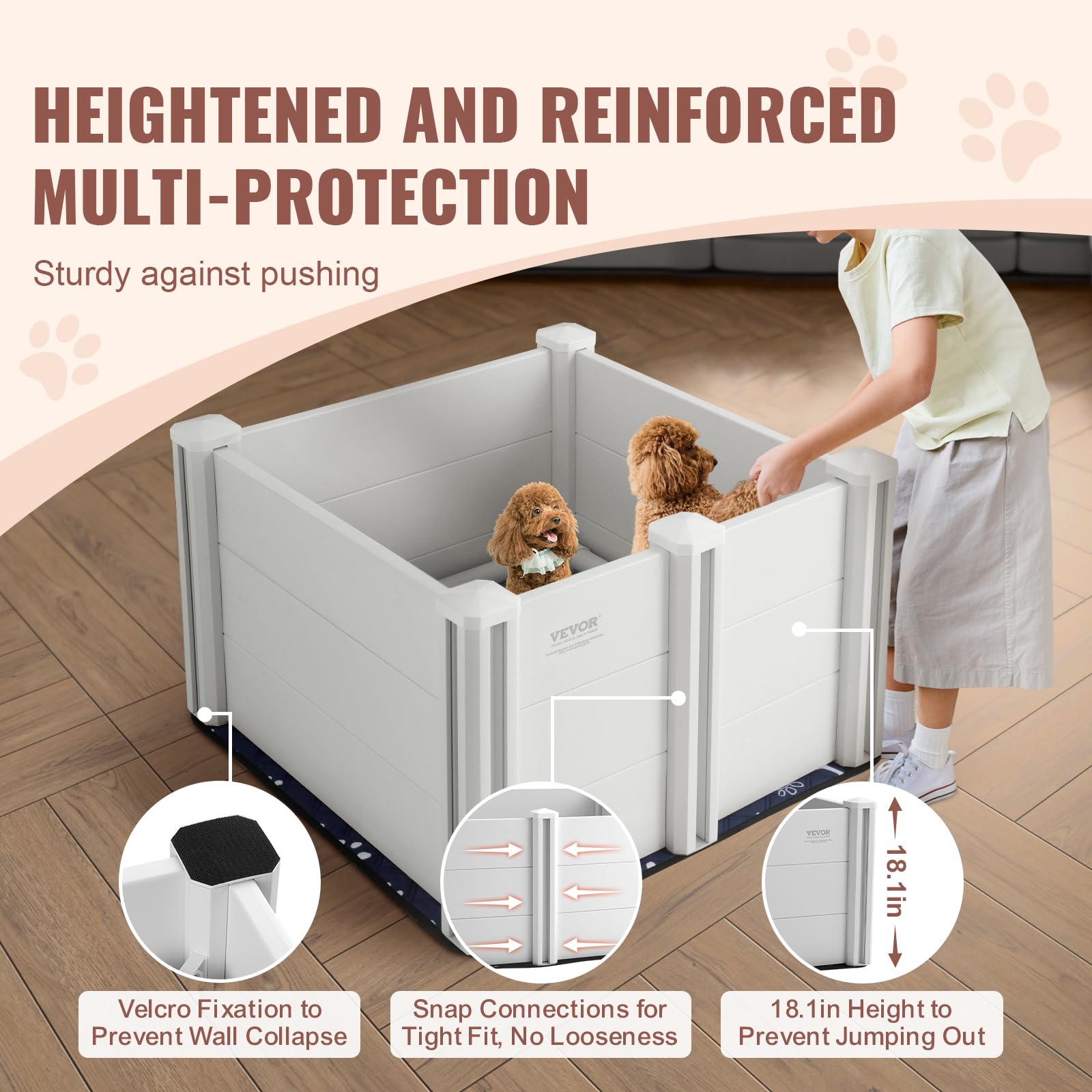 Foto 5 pulgar | Whelping Box Vevor Para Perros, Corrales Para Cachorros, Color Blanco - Venta Internacional.